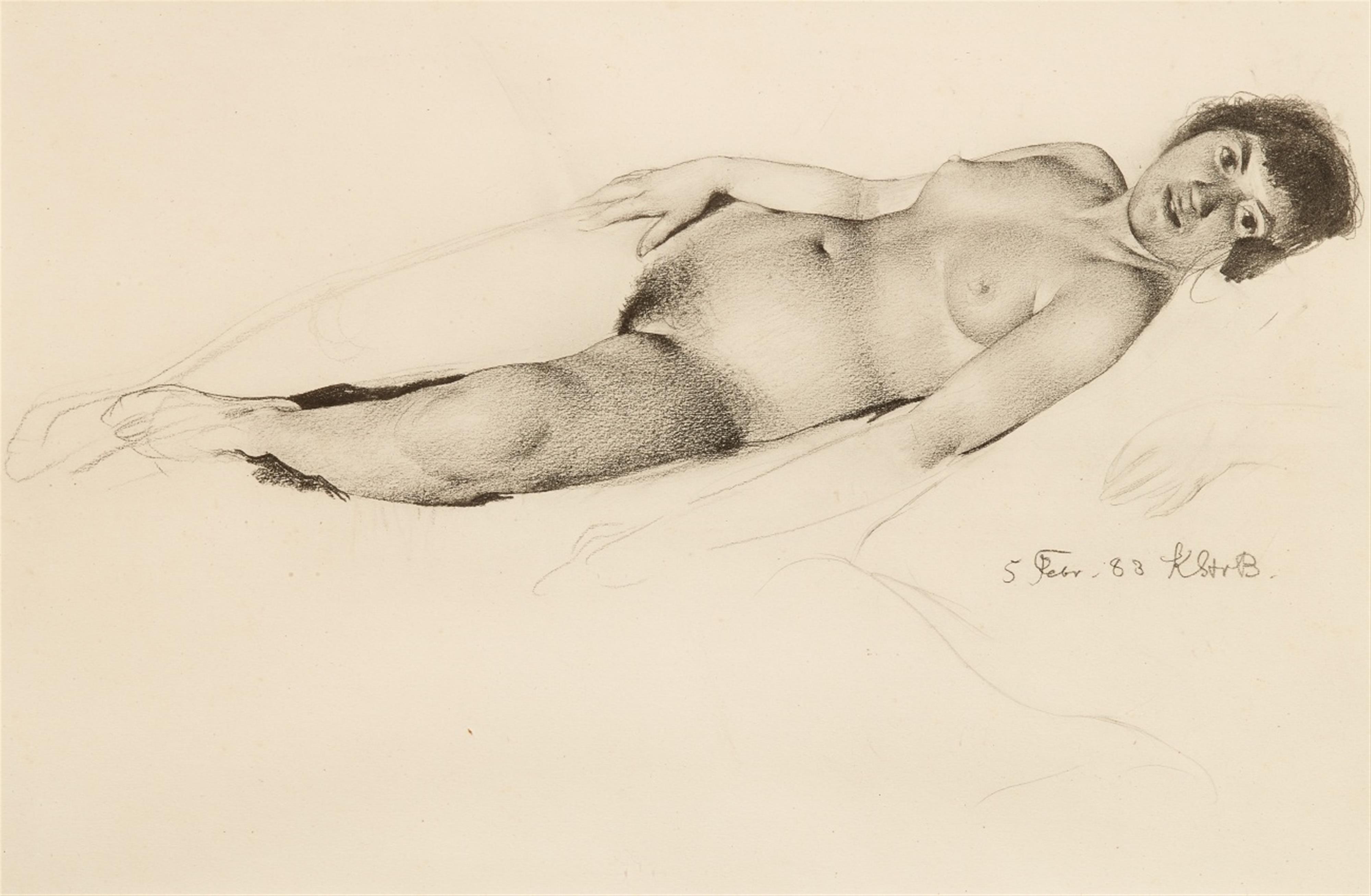 Karl Stauffer-Bern - Liegender weiblicher Akt