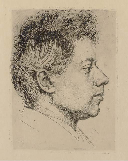 Karl Stauffer-Bern - [Portrait of Etcher Peter Halm], from Pan