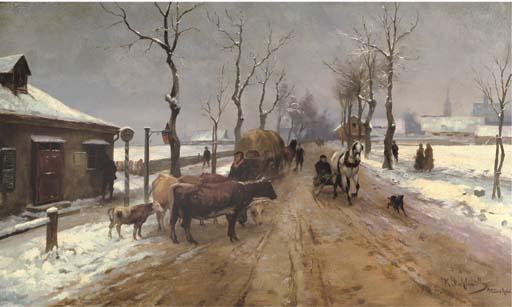 Karl Stuhlmüller - A country road in winter