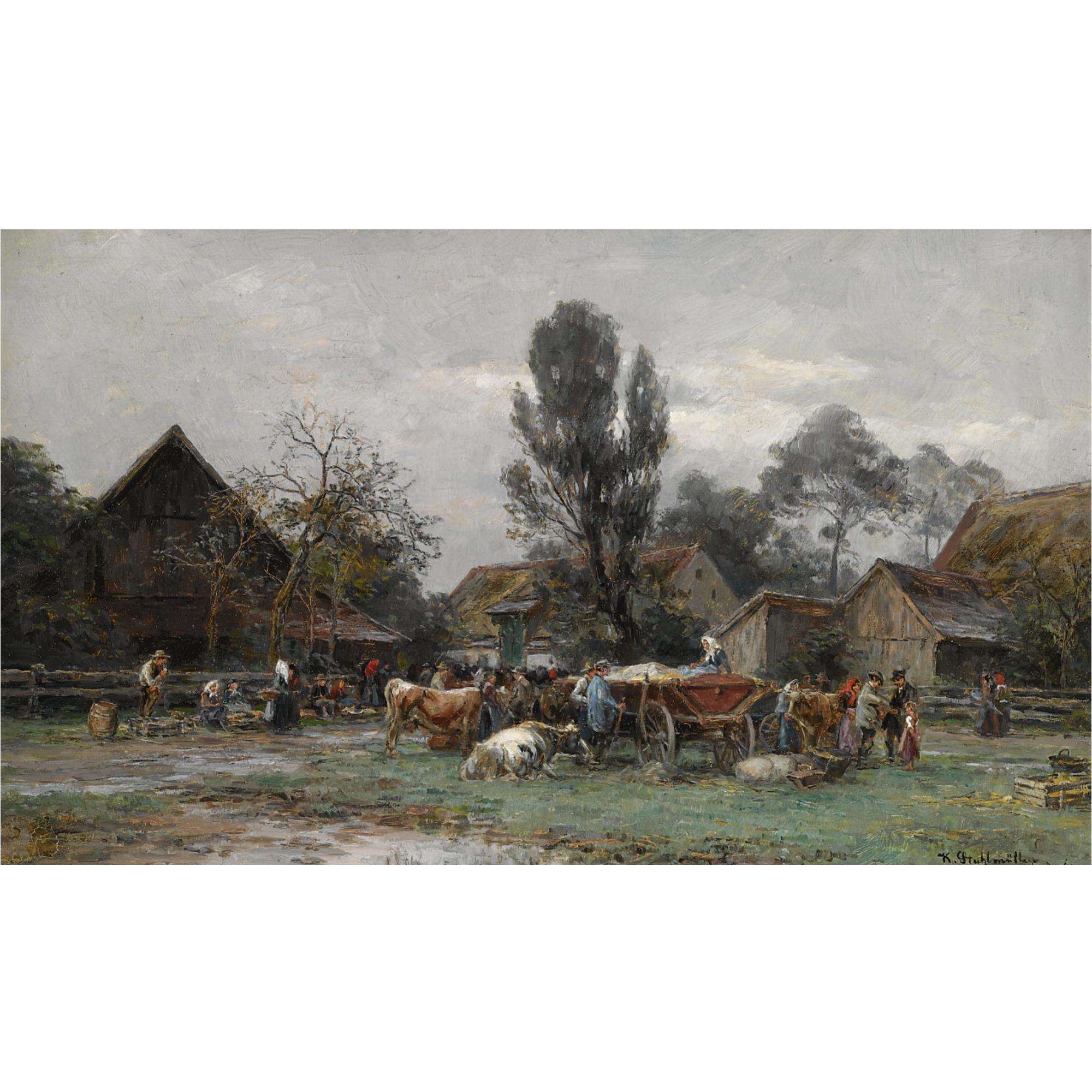 Karl Stuhlmüller - Peasants Near A Farmstead