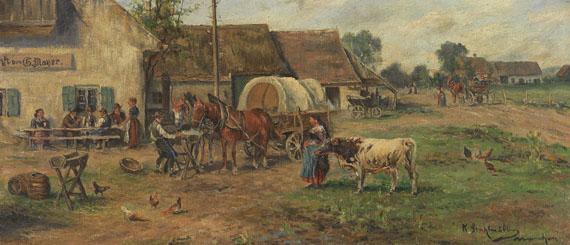 Karl Stuhlmüller - Rast vor dem Gasthof