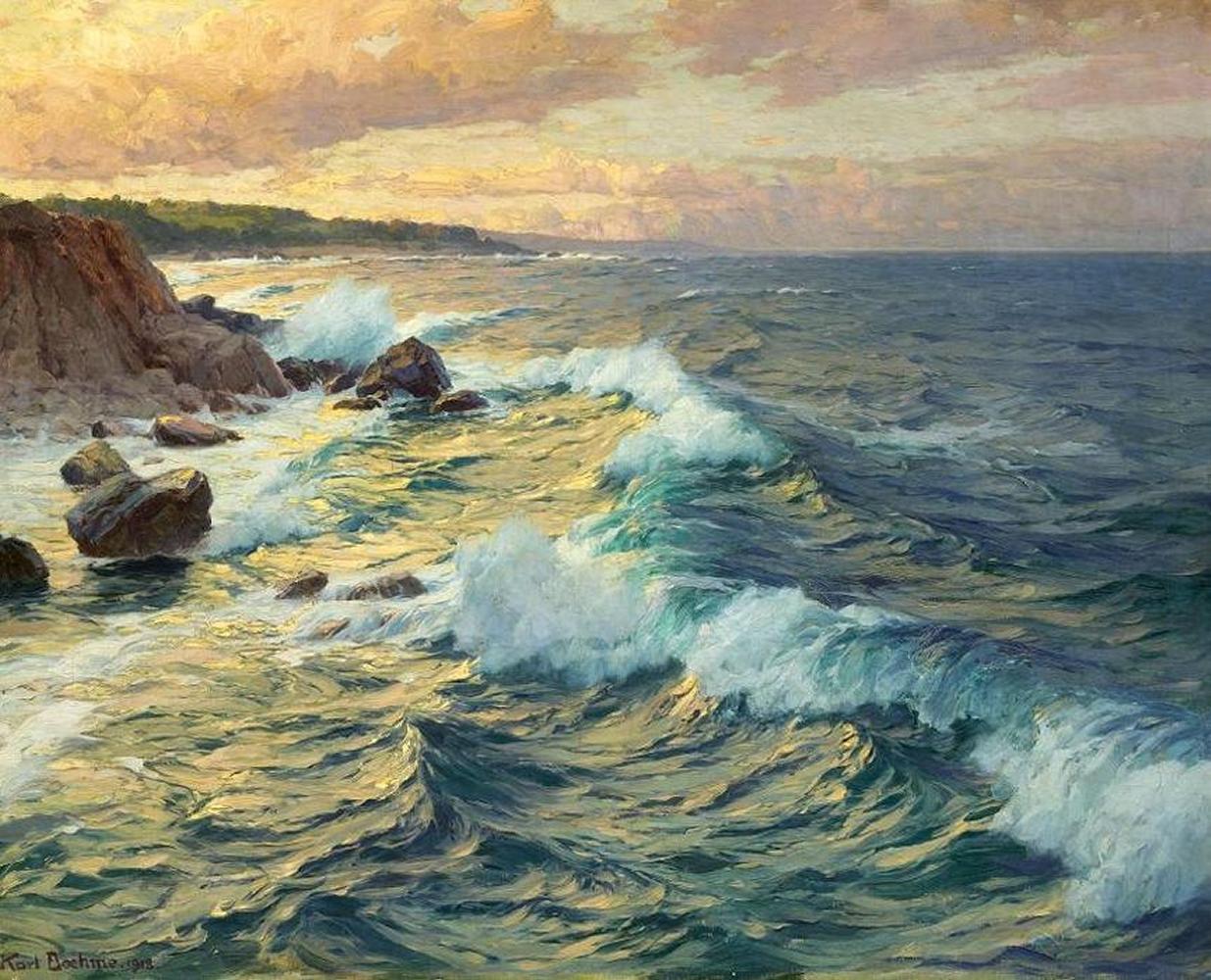 Karl Theodor Boehme - Brandung an der Ostsee (vor Rügen?)