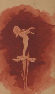 Karl Wilhelm Diefenbach - Young fiddler on a flower