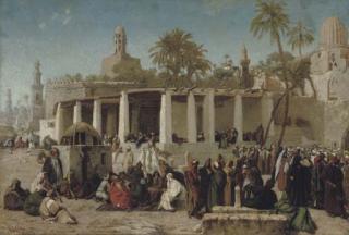 Karl Wilhelm Gentz - Crowds Gathering before the Tombs of the Caliphs, Cairo