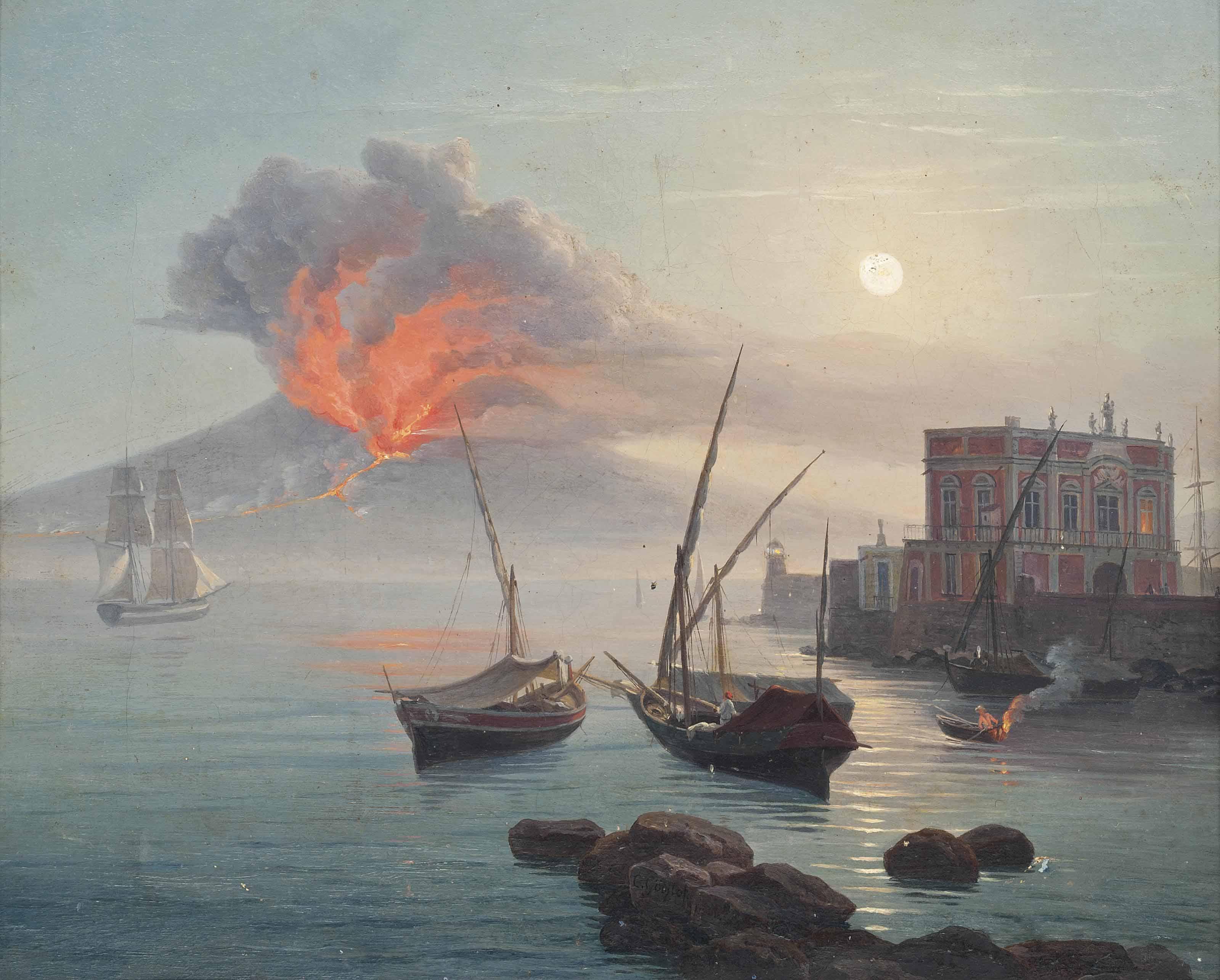 Karl Wilhelm Gotzloff - The eruption of Vesuvius, 1 May 1855