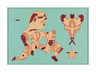 Karl Wirsum - A feather in a window-washer\'s tranzition game