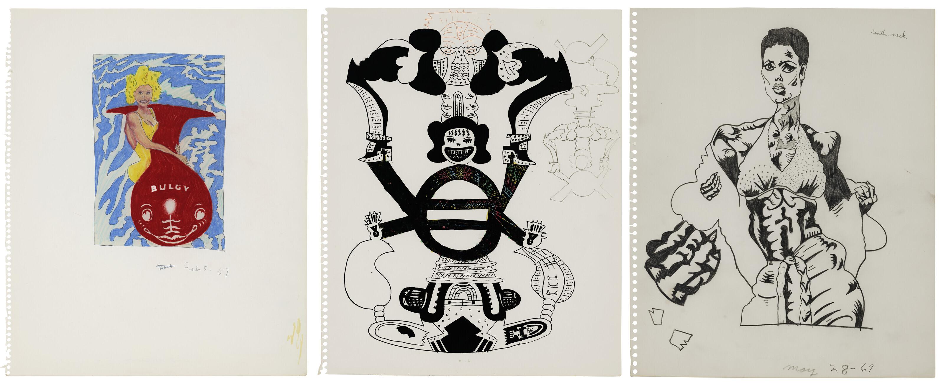 Karl Wirsum - Untitled [Three Works]