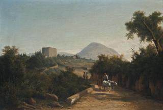 Karoly Marko the Younger - Travellers on an Italian country road