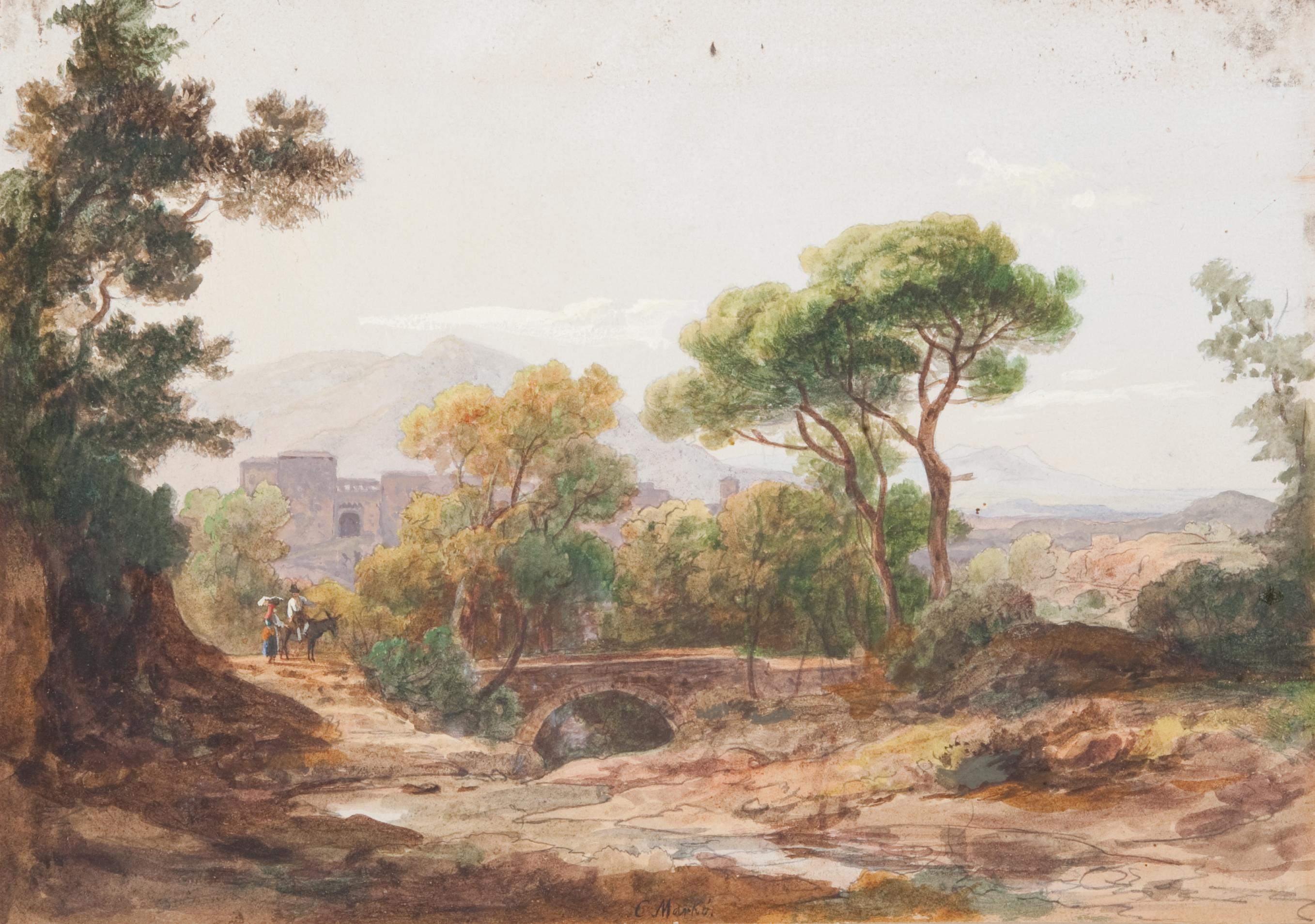 Karoly Markò - Paesaggio con figure