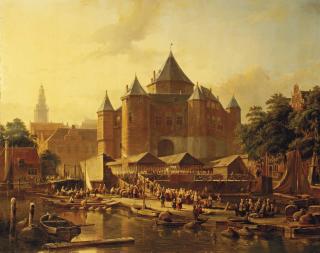 Kasparus Karsen - A Fish Market By De Waag On The Nieuwmarkt, Amsterdam