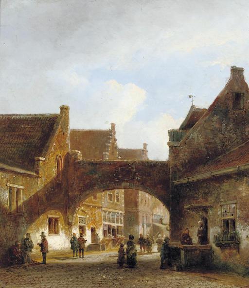 Kasparus Karsen - A town gate in summer