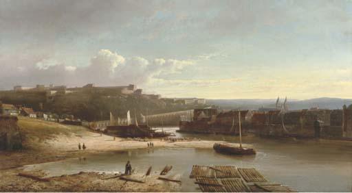 Kasparus Karsen - A view of Koblenz with Ehrenbreitstein castle