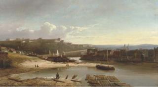 Kasparus Karsen - A view of Koblenz with Ehrenbreitstein castle