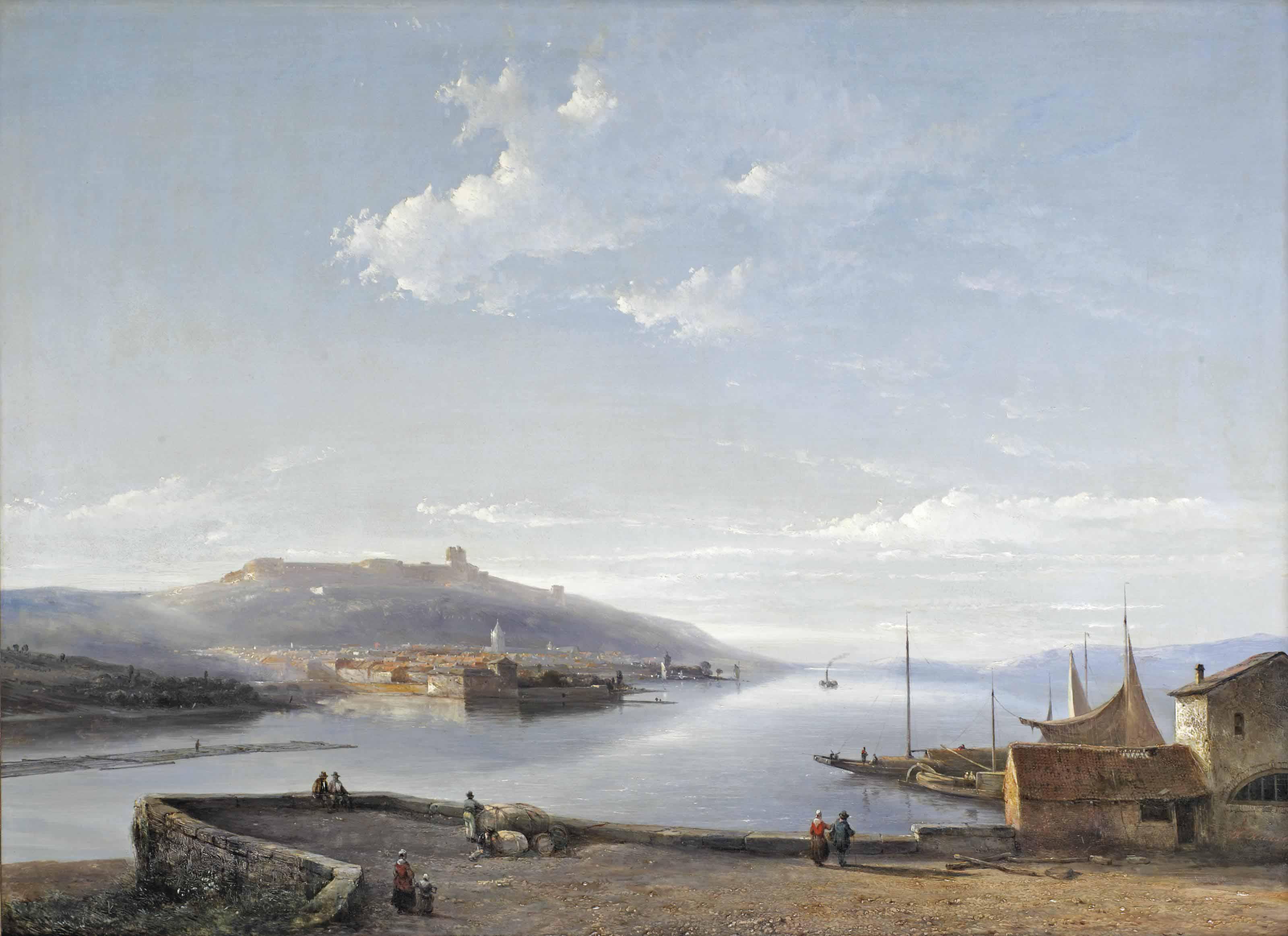 Kasparus Karsen - A View Of Koblenz With The Castle Of Stolzenfeld And The Towns Of Niederlahnstein And Oberlahnstein
