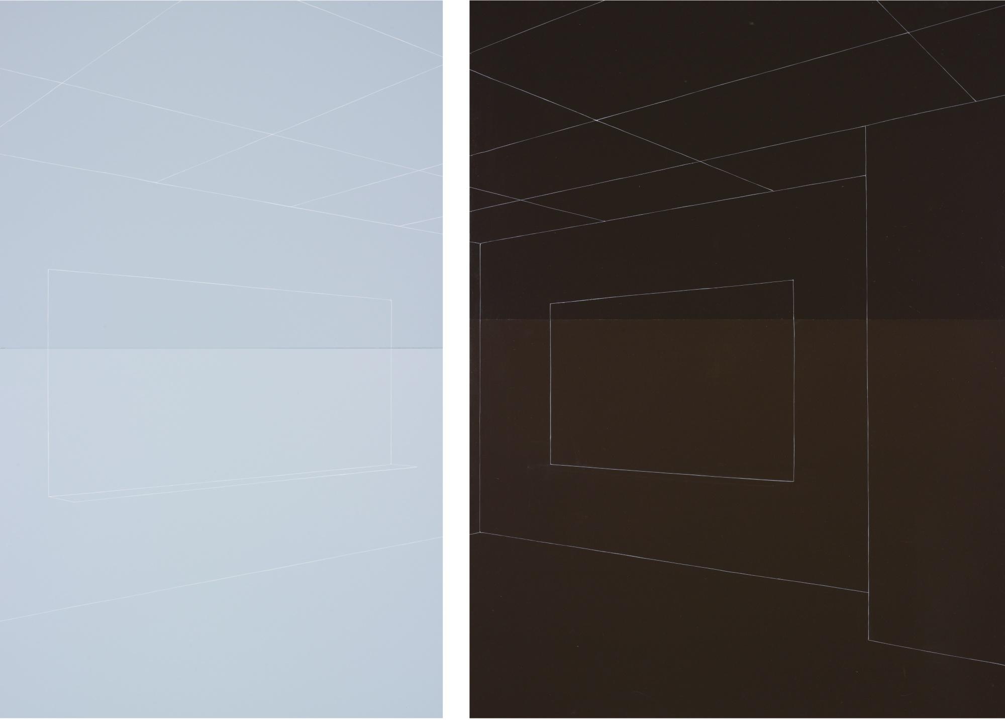 Kate Shepherd - Light Blue And Espresso, Chalkboard And Map, Dropped Ceiling