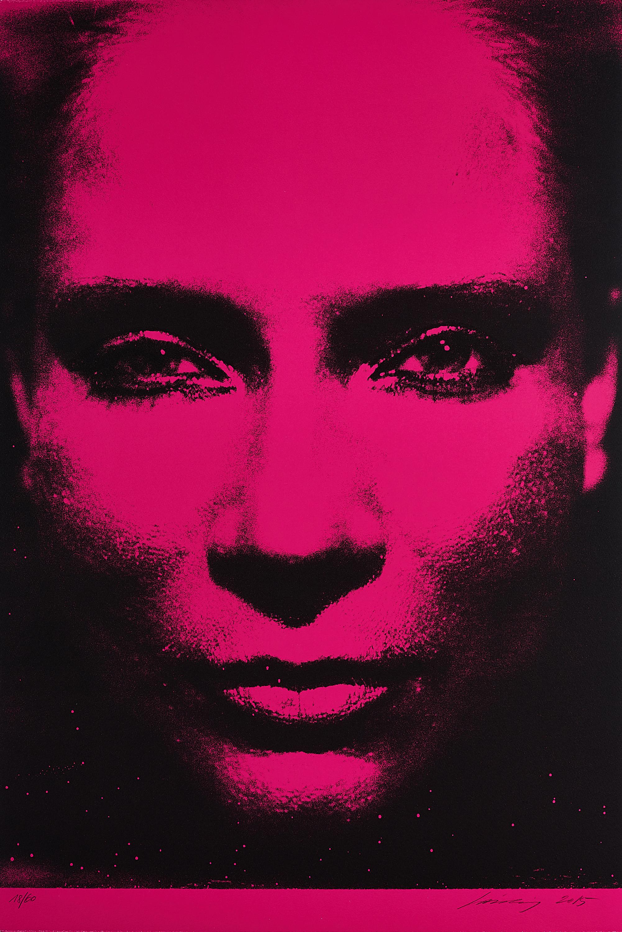 Katharina Sieverding - Die Sonne um Mitternacht schauen (7A/III/196/1973, monocrome-pink).