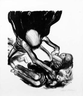 Kathe Kollwitz - Tod Greift in Kinderschar (Klipstein 258)