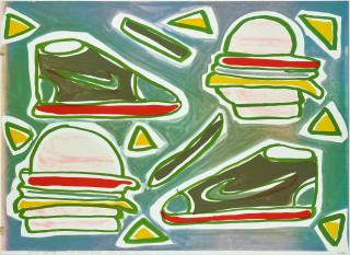 Katherine Bernhardt - Cheeseburger Deluxe