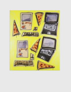 Katherine Bernhardt - Laptops, Apple Computers + Pizza