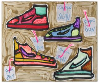 Katherine Bernhardt - Sneakers + Capri Sun