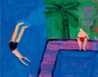 Katherine Bradford - Swimmers and Palm Tree(Painted in 2022)