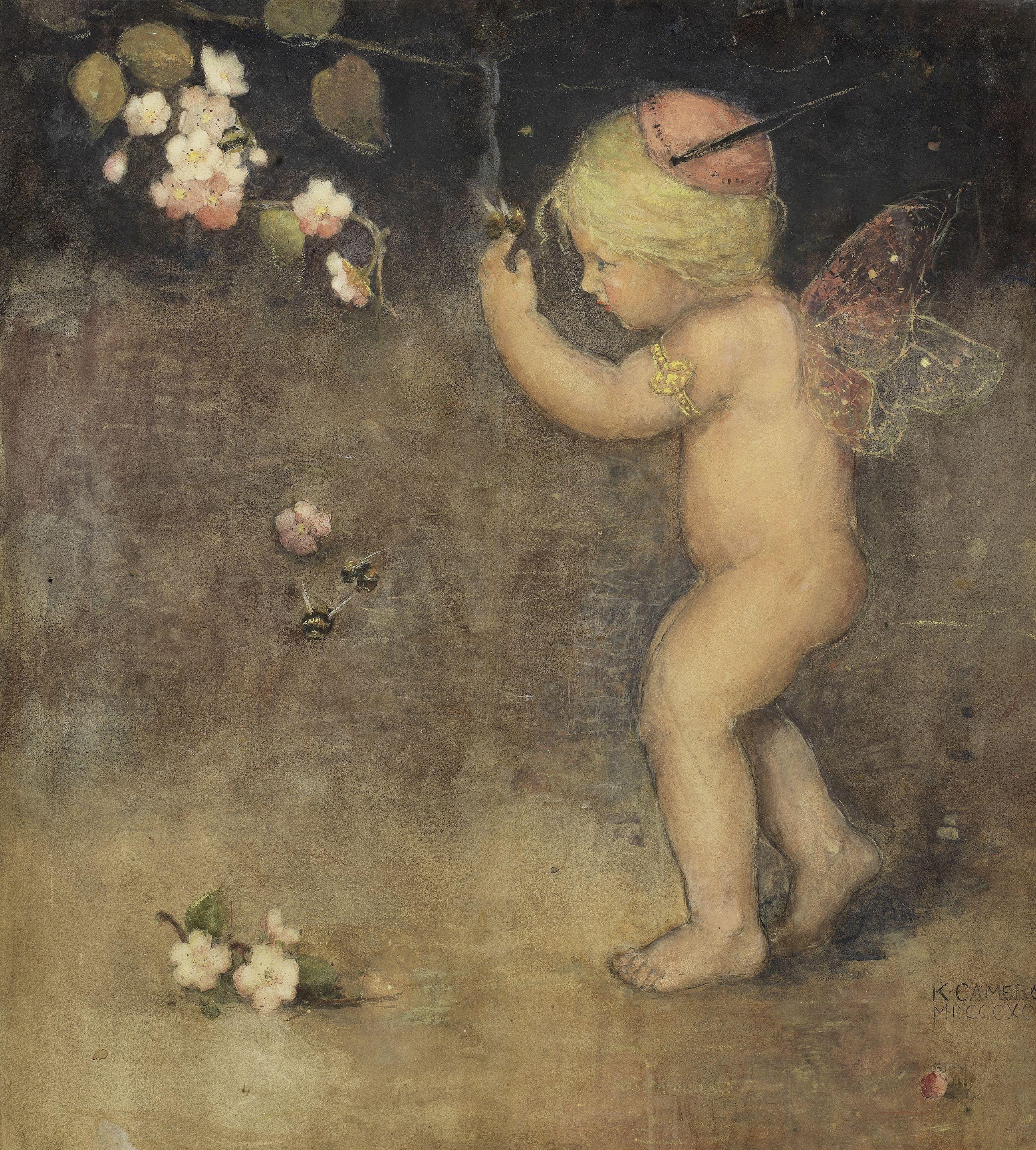 Katherine Cameron RSW RE - Fairy and blossom