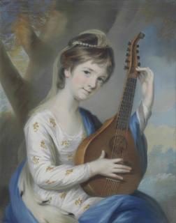 Katherine Read - A Portrait Of Diana Sturt, Later Lady Milner (1758-1805), Three-Quarter-Length, In A Blue Cloak Trimmed With Ermine And Holding A Cittern