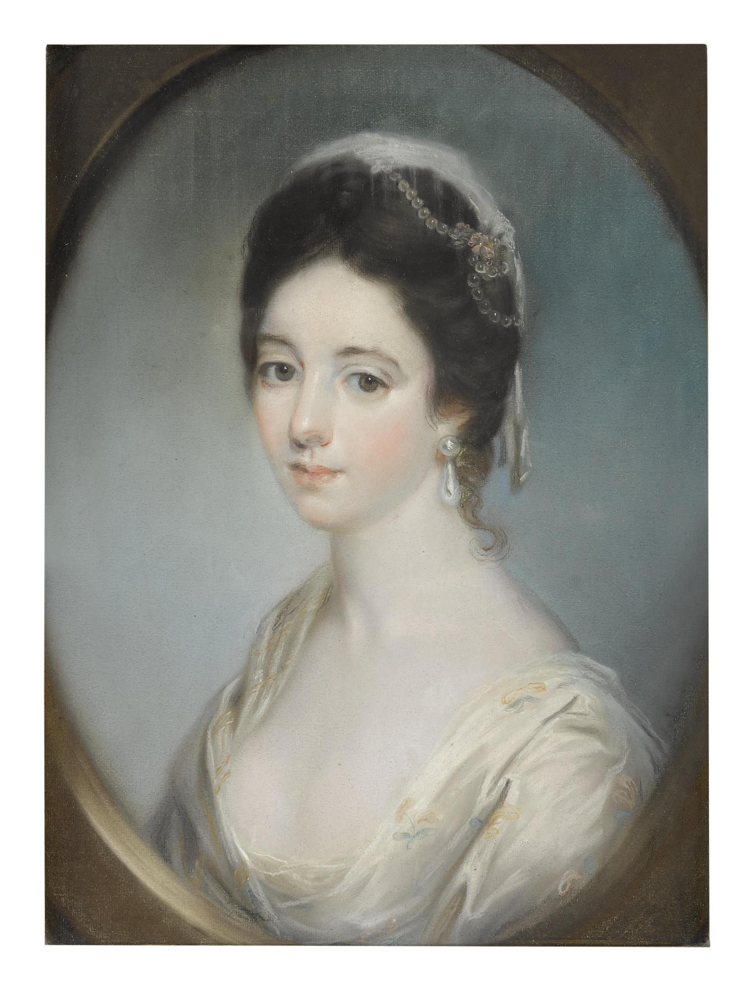 Katherine Read - Portrait Of A Woman, Probably Anne Champion De Crespigny (1739-1797), Bust Length, Within A Drawn Oval