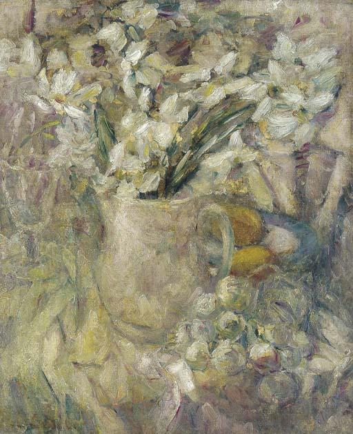 Kathleen Letitia O\'Connor - White Flowers And Jug