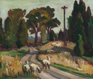 Kathleen Moir Morris - Sheep And Road