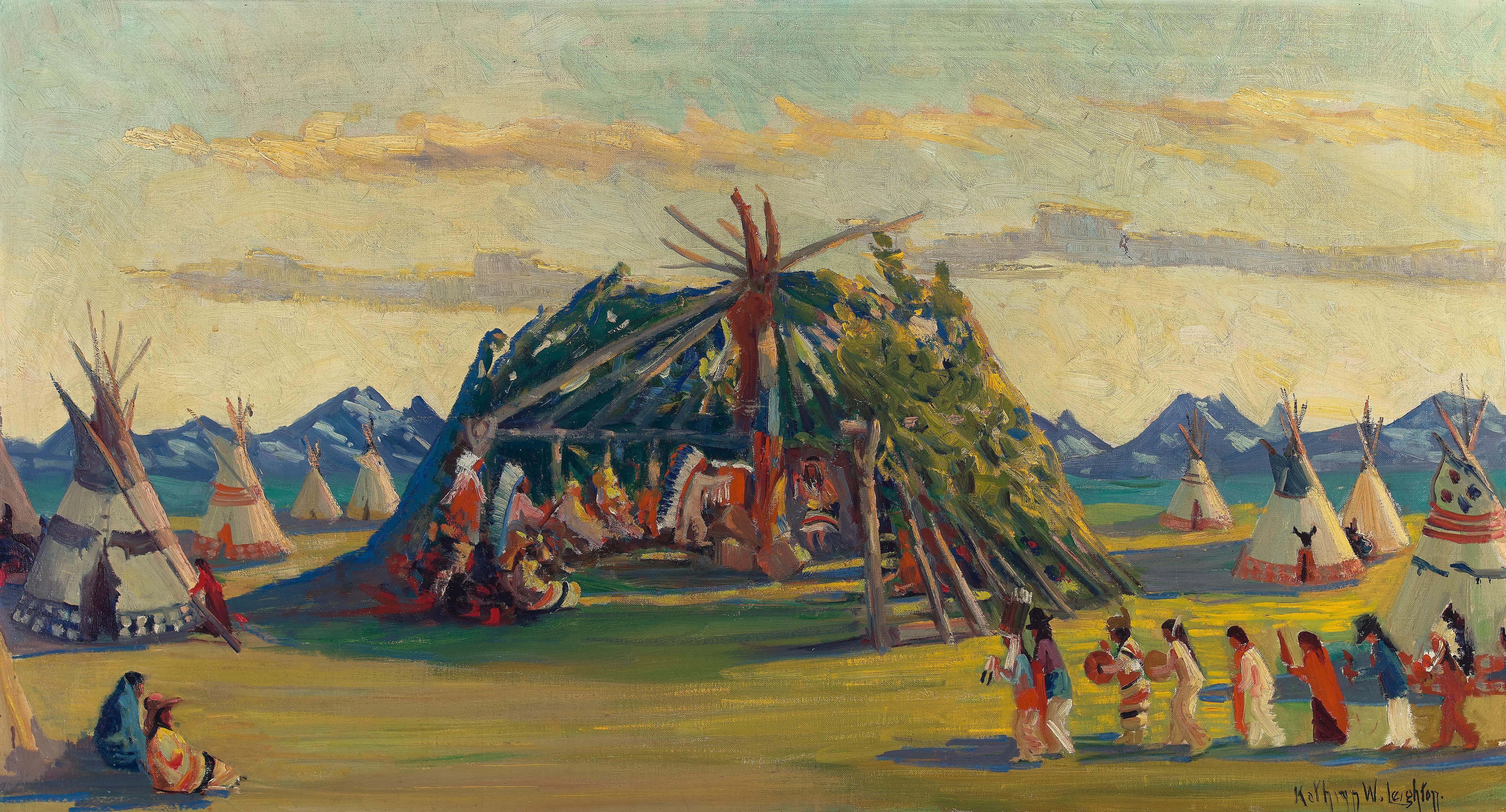 Kathryn Woodman Leighton - Blackfoot Indian Ceremony