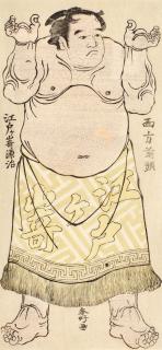 Katsukawa Shunko - A Standing Sumo Wrestler