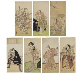 Katsukawa Shunsho - A Group Of Seven Actor Prints