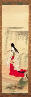 Katsukawa Shunsho - Azuma dancer in a boat (Azumabune)