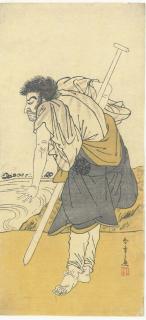 Katsukawa Shunsho - Nakamura Denkuro II As A Boatman Sawamura Sojuro As A Sake Vendor