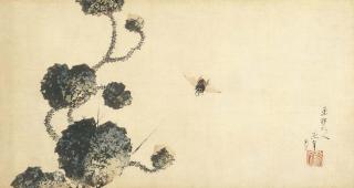 Katsushika Hokusai - Horsefly and prickly water lily, 1840