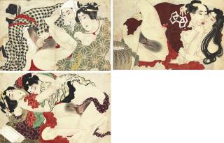 Katsushika Hokusai - Namichidori (Plovers Above Waves)