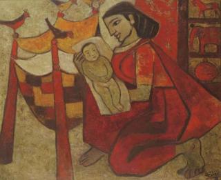 Kattingeri Krishna Hebbar - Mother and child