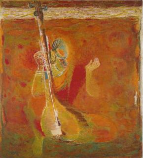Kattingeri Krishna Hebbar - Untitled (Woman With Tanpura)