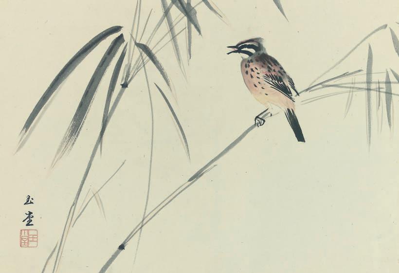 Kawai Gyokudo - A bird amongst bamboo