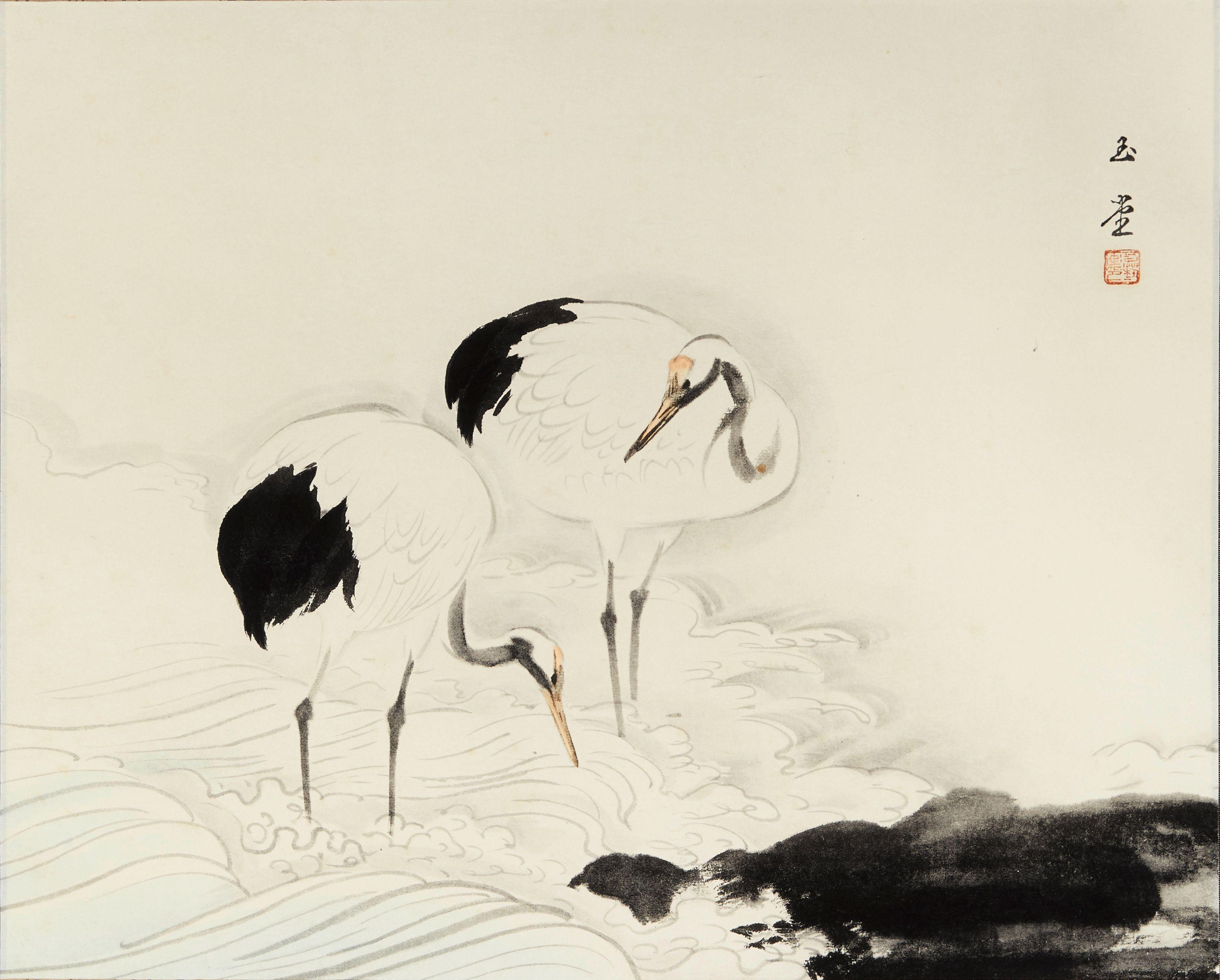 Kawai Gyokudo - Two Cranes