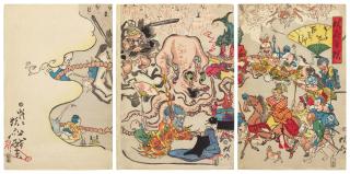 Kawanabe Kyosai - Comic One Hundred Turns of the Rosary (Doke hyakumanben)