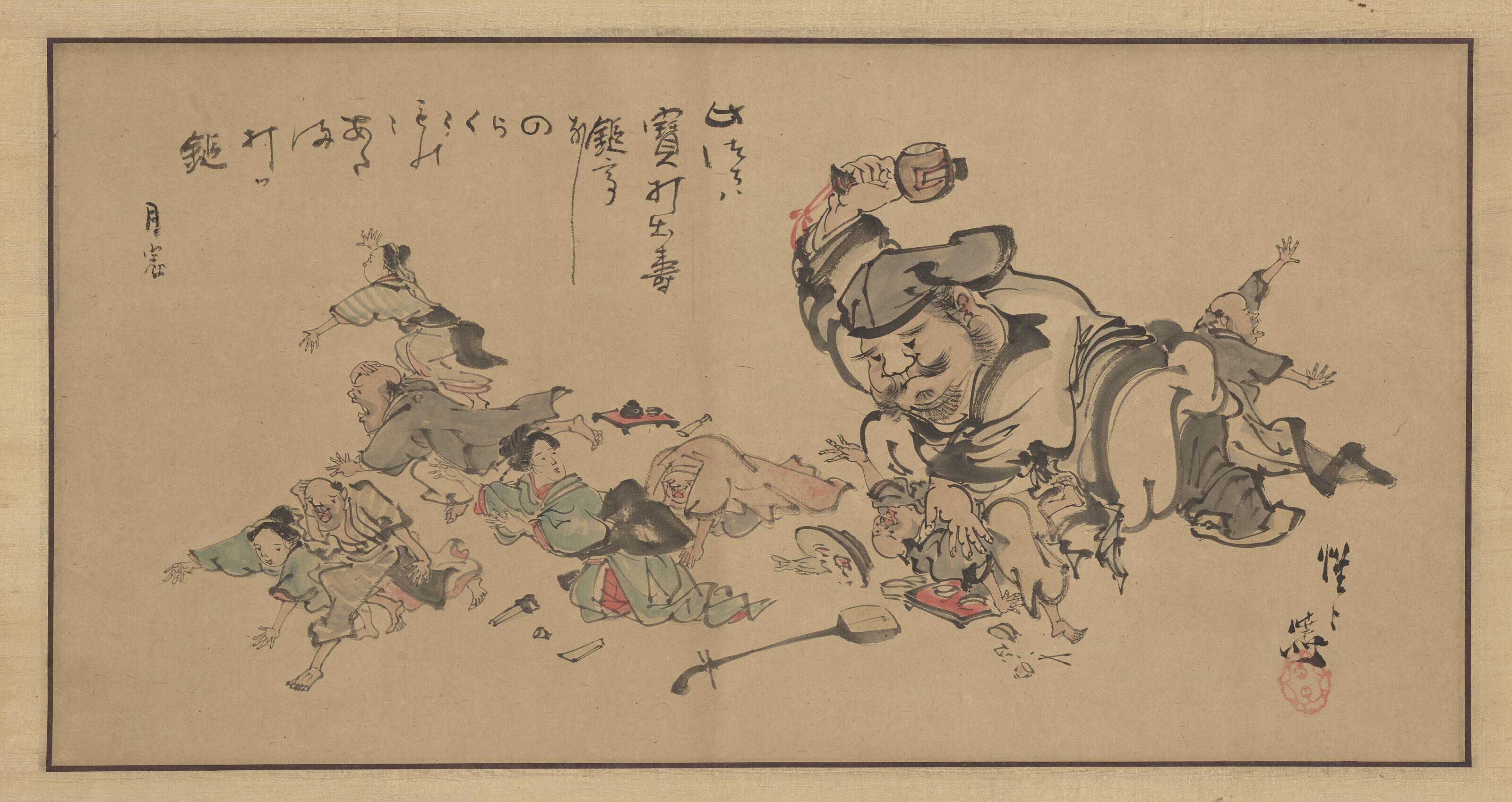 Kawanabe Kyosai - Daikokuten Beating Slackers
