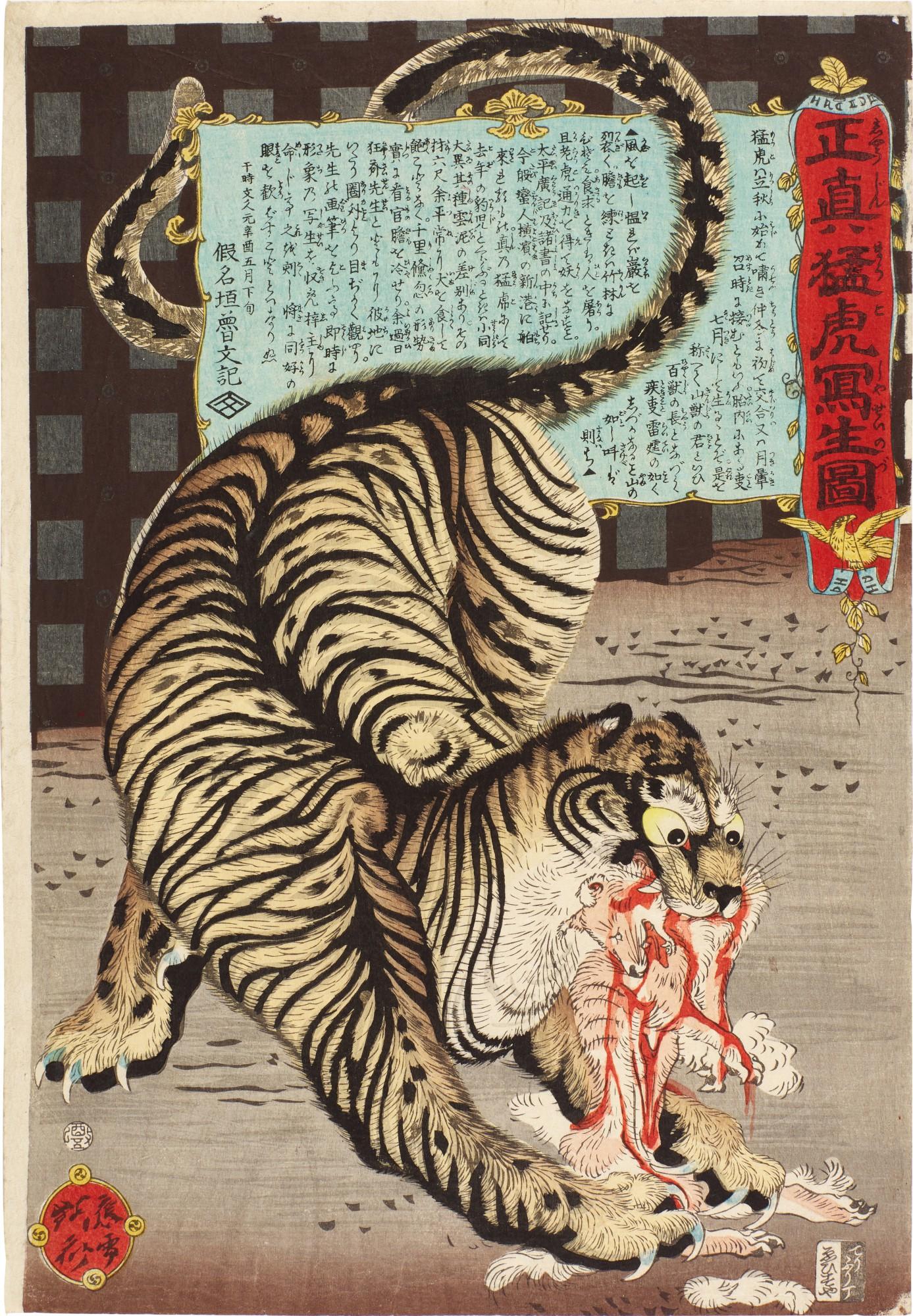 Kawanabe Kyosai - Picture of a Real, Wild Tiger Drawn from Life (Shojin moko shasei no zu)