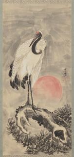 Kawanabe Kyosai - Rising Sun and Crane