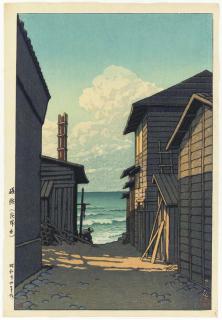 Kawase Hasui - Isohama (Ibaraki Ken) (Iso Beach, Ibaraki Prefecture), 1949  Shiobara Saruiwa (Saru Rock, Shiobara), 1949