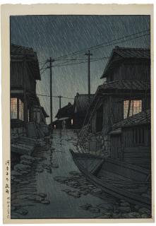 Kawase Hasui - Kawarago no yau (Evening rain at Kawarago)