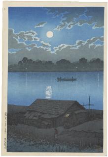 Kawase Hasui - Moon on the Arakawa River in Akabane (Arakawa no tsuki [Akabane])