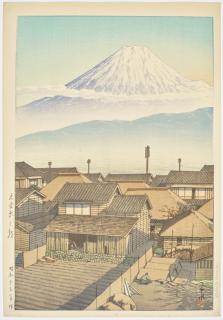 Kawase Hasui - Motoyoshiwara no asa (Morning in Motoyoshiwara)