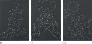 Kaws - I. Chum Vs Astroboy; Ii. Companion Vs Astroboy; Iii. Companion Vs Pikachu (Three Works)